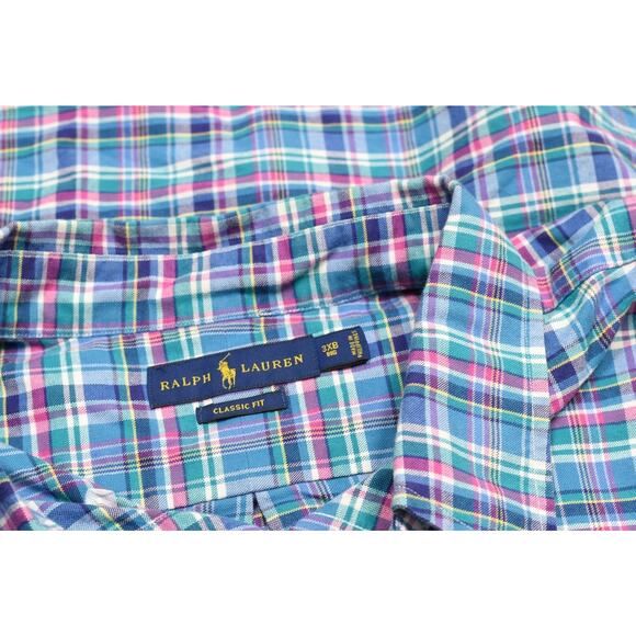 Ralph Lauren Big & Tall Plaid Classic Fit Button Down Shirt 3XB Long Sleeve - Picture 8 of 8